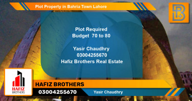 Residential Plot for Sale in Bahria Town, Lahore - (BP-69191)