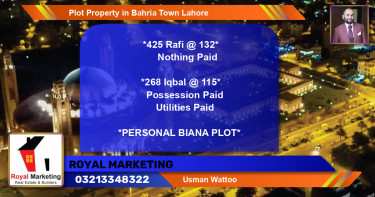 Residential Plot for Sale in Bahria Town, Lahore - (BP-69201)