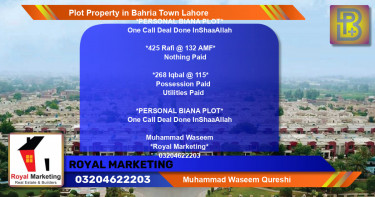 Residential Plot for Sale in Bahria Town, Lahore - (BP-69222)