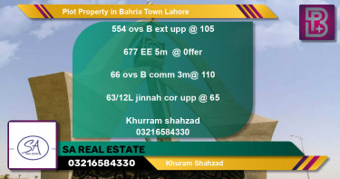 Residential Plot for Sale in Bahria Town, Lahore - (BP-69337)