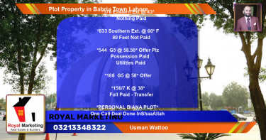 Residential Plot for Sale in Bahria Town, Lahore - (BP-69396)