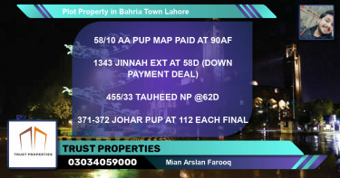 Residential Plot for Sale in Bahria Town, Lahore - (BP-69421)