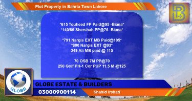 Residential Plot for Sale in Bahria Town, Lahore - (BP-69460)