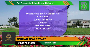 Residential Plot for Sale in Bahria Orchard, Lahore - (BP-69475)