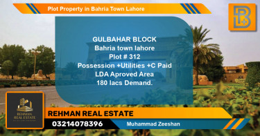 Residential Plot for Sale in Bahria Town, Lahore - (BP-69568)
