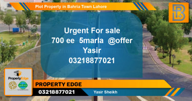 Residential Plot for Sale in Bahria Town, Lahore - (BP-69697)