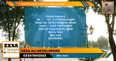 Residential Plot for Sale in Bahria Town, Lahore - (BP-69718)