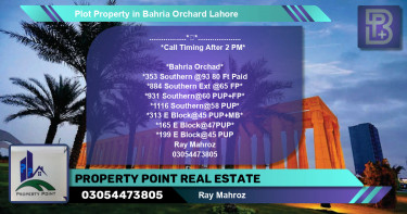 Residential Plot for Sale in Bahria Orchard, Lahore - (BP-69726)