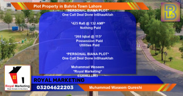 Residential Plot for Sale in Bahria Town, Lahore - (BP-69802)