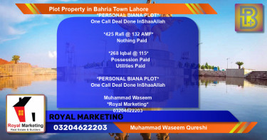 Residential Plot for Sale in Bahria Town, Lahore - (BP-69823)