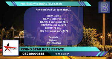 Residential Plot for Sale in Bahria Town, Lahore - (BP-69887)