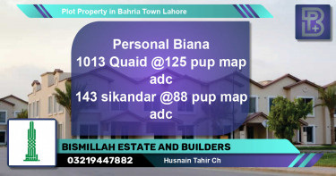 Residential Plot for Sale in Bahria Town, Lahore - (BP-69910)