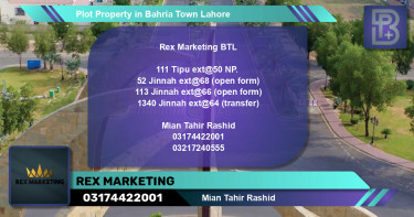 Residential Plot for Sale in Bahria Town, Lahore - (BP-70054)