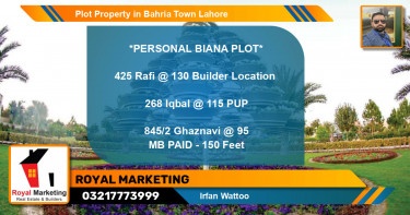 Residential Plot for Sale in Bahria Town, Lahore - (BP-70099)