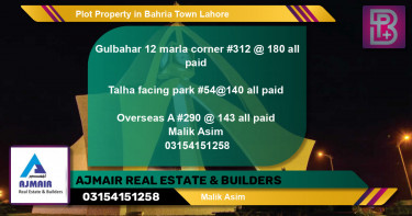 Residential Plot for Sale in Bahria Town, Lahore - (BP-70253)