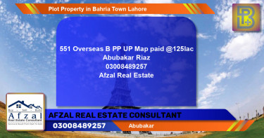 Residential Plot for Sale in Bahria Town, Lahore - (BP-70255)