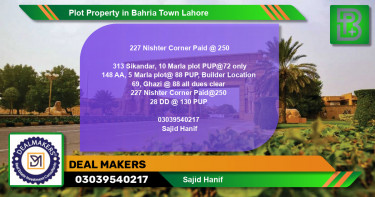 Residential Plot for Sale in Bahria Town, Lahore - (BP-70304)