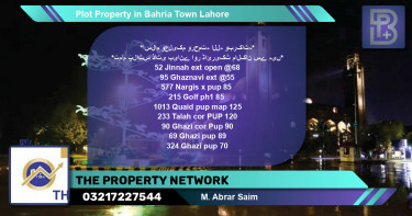 Residential Plot for Sale in Bahria Town, Lahore - (BP-70312)