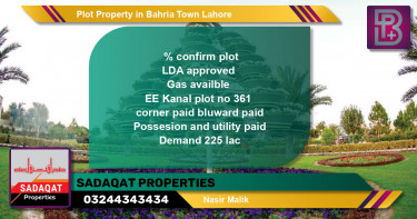 Residential Plot for Sale in Bahria Town, Lahore - (BP-70329)