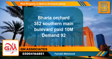 Residential Plot for Sale in Bahria Orchard, Lahore - (BP-70338)