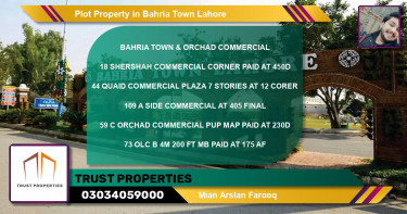 Commercial Plot for Sale in Bahria Town, Lahore - (BP-70389)