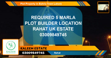 Residential Plot for Sale in Bahria Town, Lahore - (BP-70413)