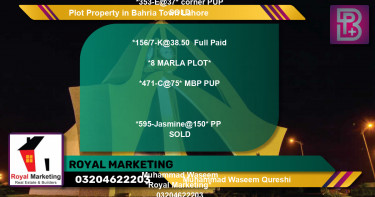 Residential Plot for Sale in Bahria Town, Lahore - (BP-70427)
