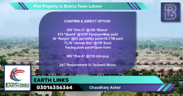 Residential Plot for Sale in Bahria Town, Lahore - (BP-70443)