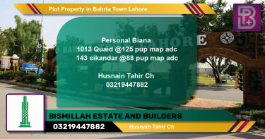 Residential Plot for Sale in Bahria Town, Lahore - (BP-70444)