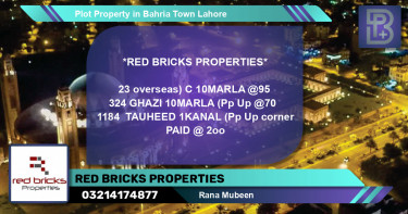 Residential Plot for Sale in Bahria Town, Lahore - (BP-70515)