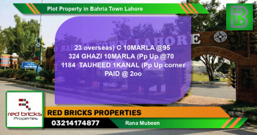 Residential Plot for Sale in Bahria Town, Lahore - (BP-70516)