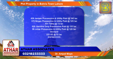 Residential Plot for Sale in Bahria Town, Lahore - (BP-70526)