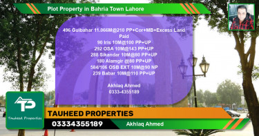 Residential Plot for Sale in Bahria Town, Lahore - (BP-70549)