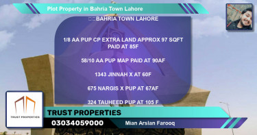 Residential Plot for Sale in Bahria Town, Lahore - (BP-70621)