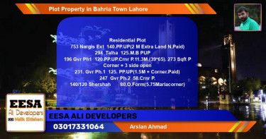 Residential Plot for Sale in Bahria Town, Lahore - (BP-70645)