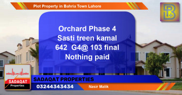 Residential Plot for Sale in Bahria Town, Lahore - (BP-70680)