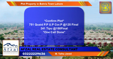 Residential Plot for Sale in Bahria Town, Lahore - (BP-70727)