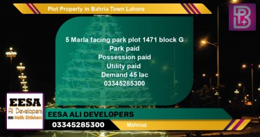 Residential Plot for Sale in Bahria Town, Lahore - (BP-70763)