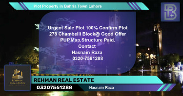 Residential Plot for Sale in Bahria Town, Lahore - (BP-70769)