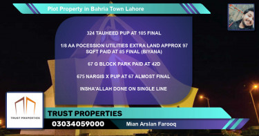 Residential Plot for Sale in Bahria Town, Lahore - (BP-70838)