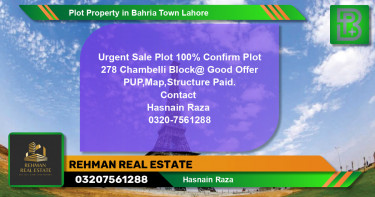 Residential Plot for Sale in Bahria Town, Lahore - (BP-70843)