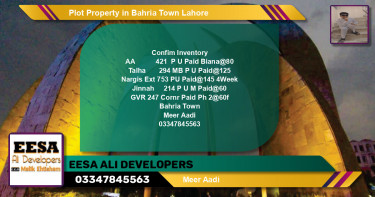 Residential Plot for Sale in Bahria Town, Lahore - (BP-70888)
