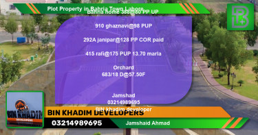 Residential Plot for Sale in Bahria Town, Lahore - (BP-70889)