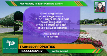 Residential Plot for Sale in Bahria Orchard, Lahore - (BP-70904)