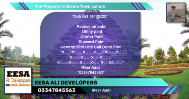 Residential Plot for Sale in Bahria Town, Lahore - (BP-70909)