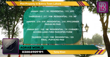 Residential Plot for Sale in Bahria Town, Lahore - (BP-71000)