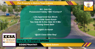 Residential Plot for Sale in Bahria Town, Lahore - (BP-71094)