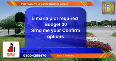 Residential Plot for Sale in Bahria Orchard, Lahore - (BP-71106)