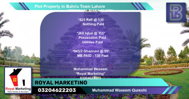 Residential Plot for Sale in Bahria Town, Lahore - (BP-71141)