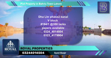 Residential Plot for Sale in Bahria Town, Lahore - (BP-71154)